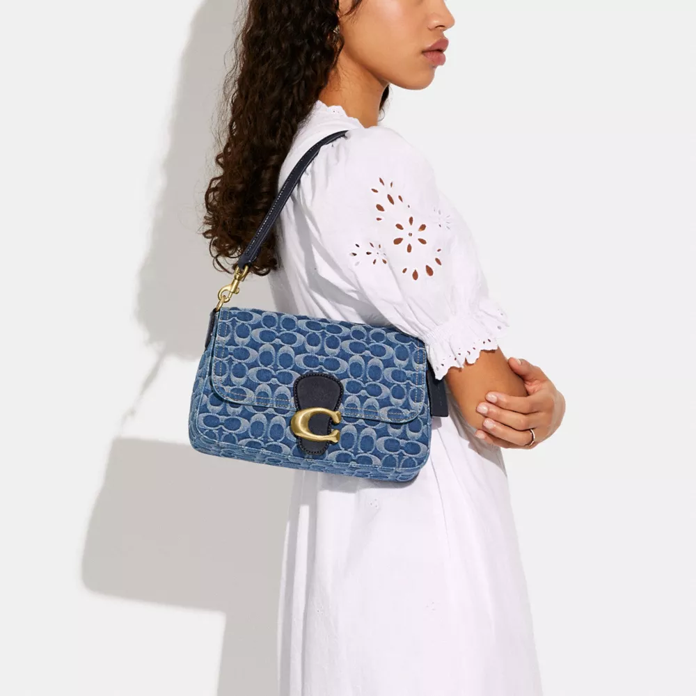 SOFT TABBY SHOULDER BAG IN SIGNATURE DENIM