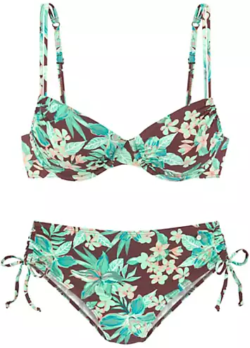 s.Oliver Floral Print Underwired Bikini | Grattan