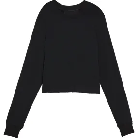 SPLITS59 Women's Warm Up Crop Fleece Sweatshirt, Black