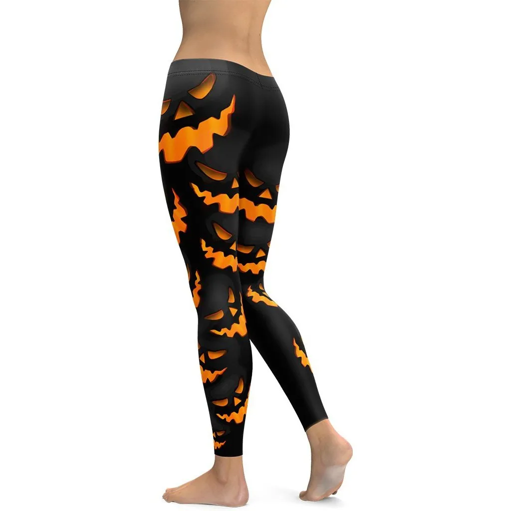 Spooky Pumpkin Halloween Leggings