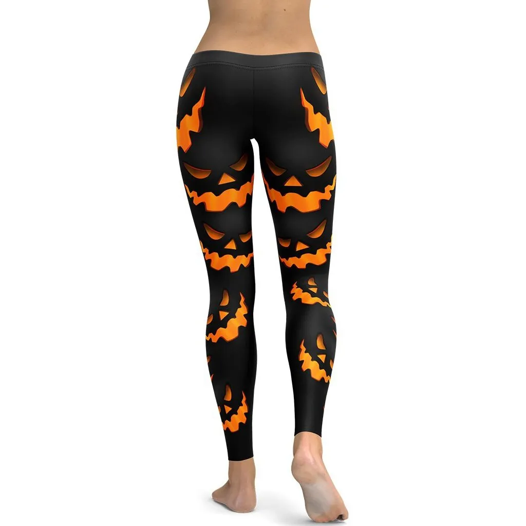 Spooky Pumpkin Halloween Leggings