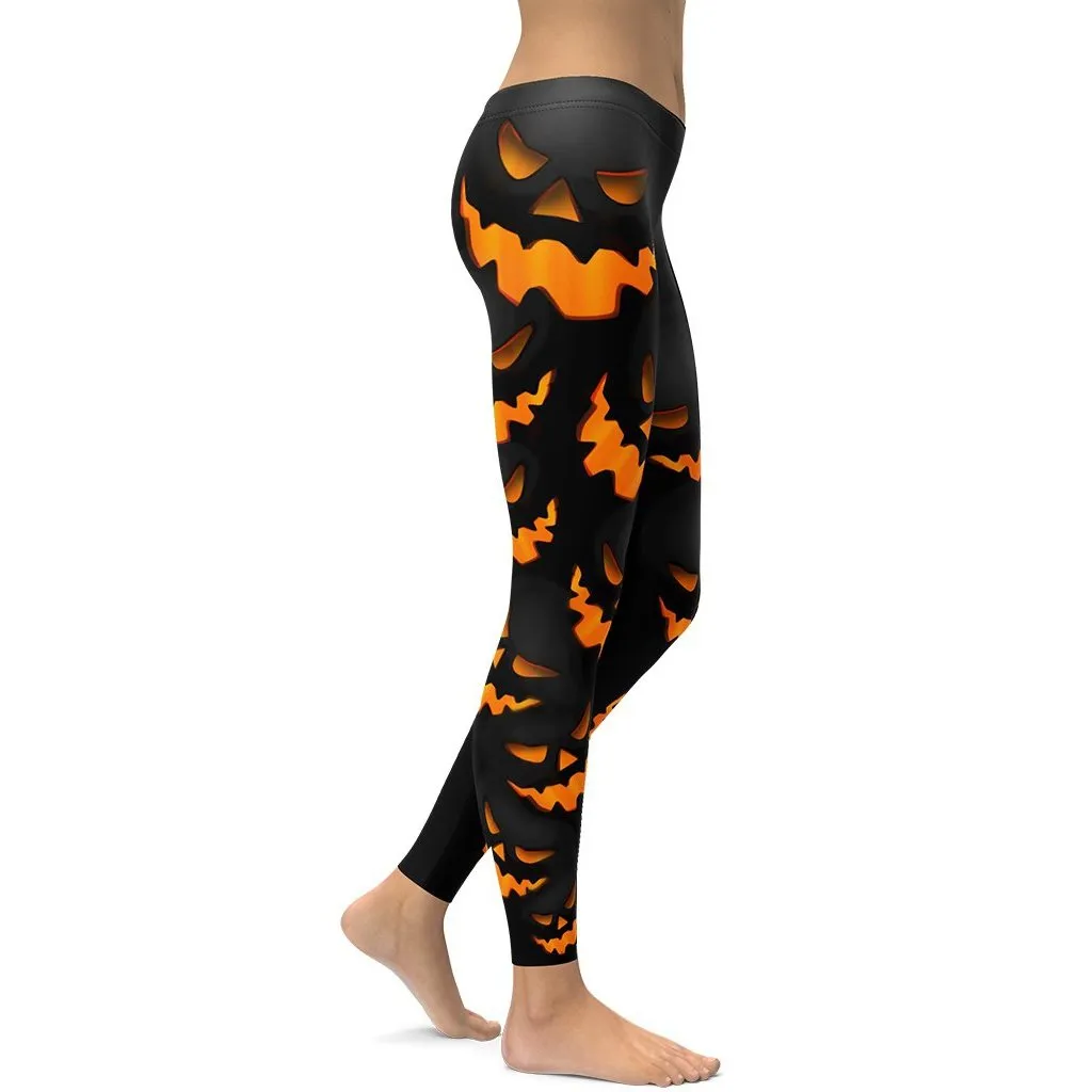 Spooky Pumpkin Halloween Leggings