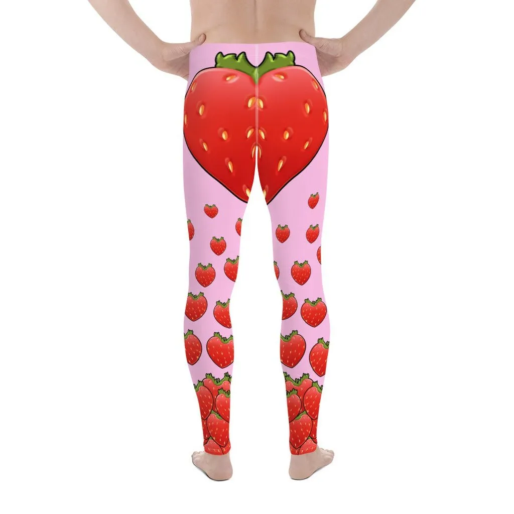 Strawberry Heart Shaped Men's Leggings