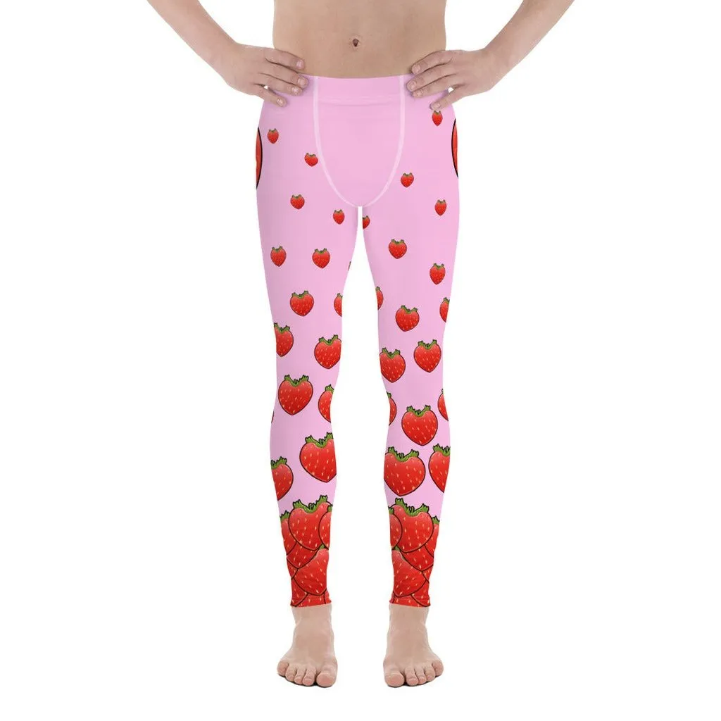 Strawberry Heart Shaped Men's Leggings