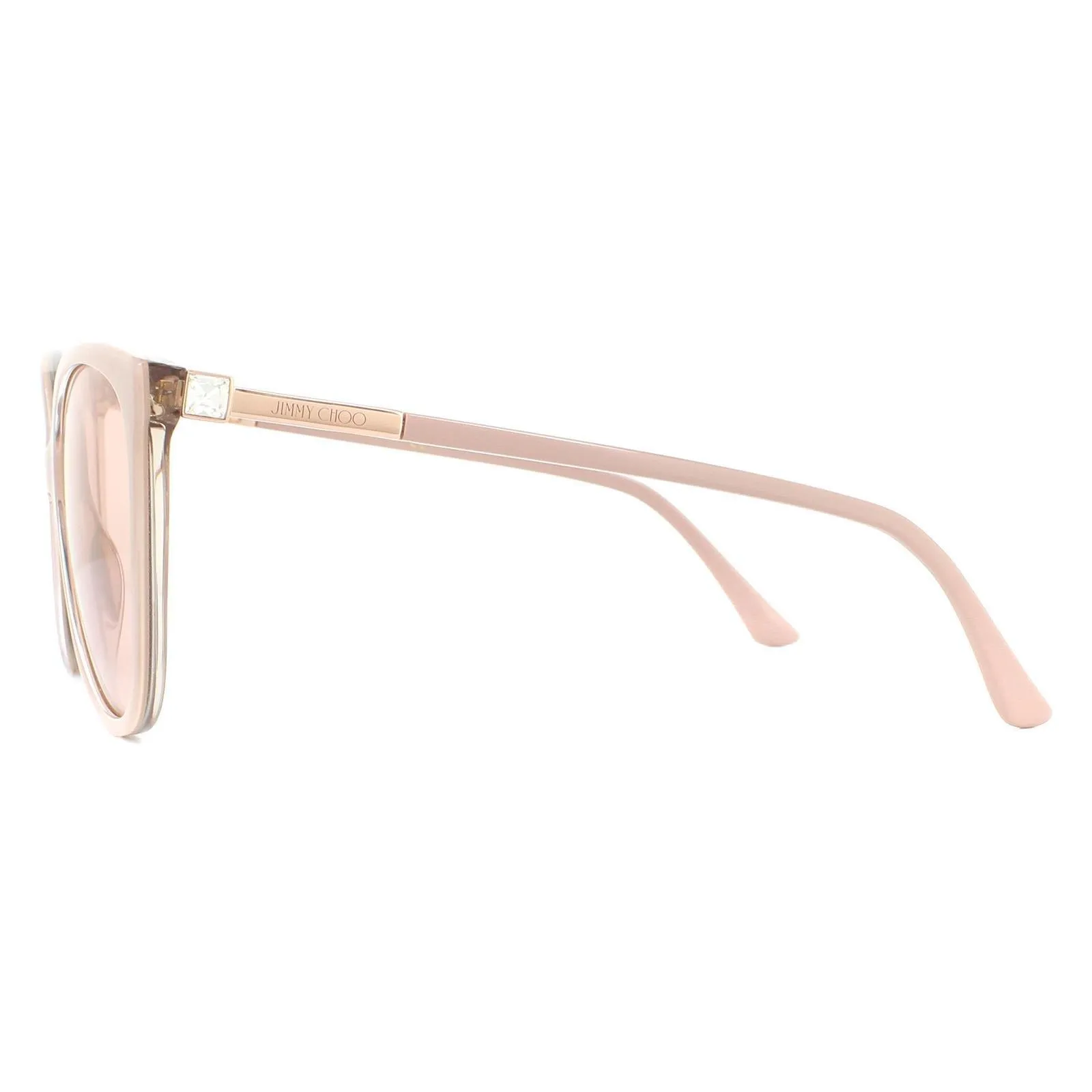 Sunglasses | Cat Eye Nude Glitter Gold Mirror Sunglasses | Jimmy Choo