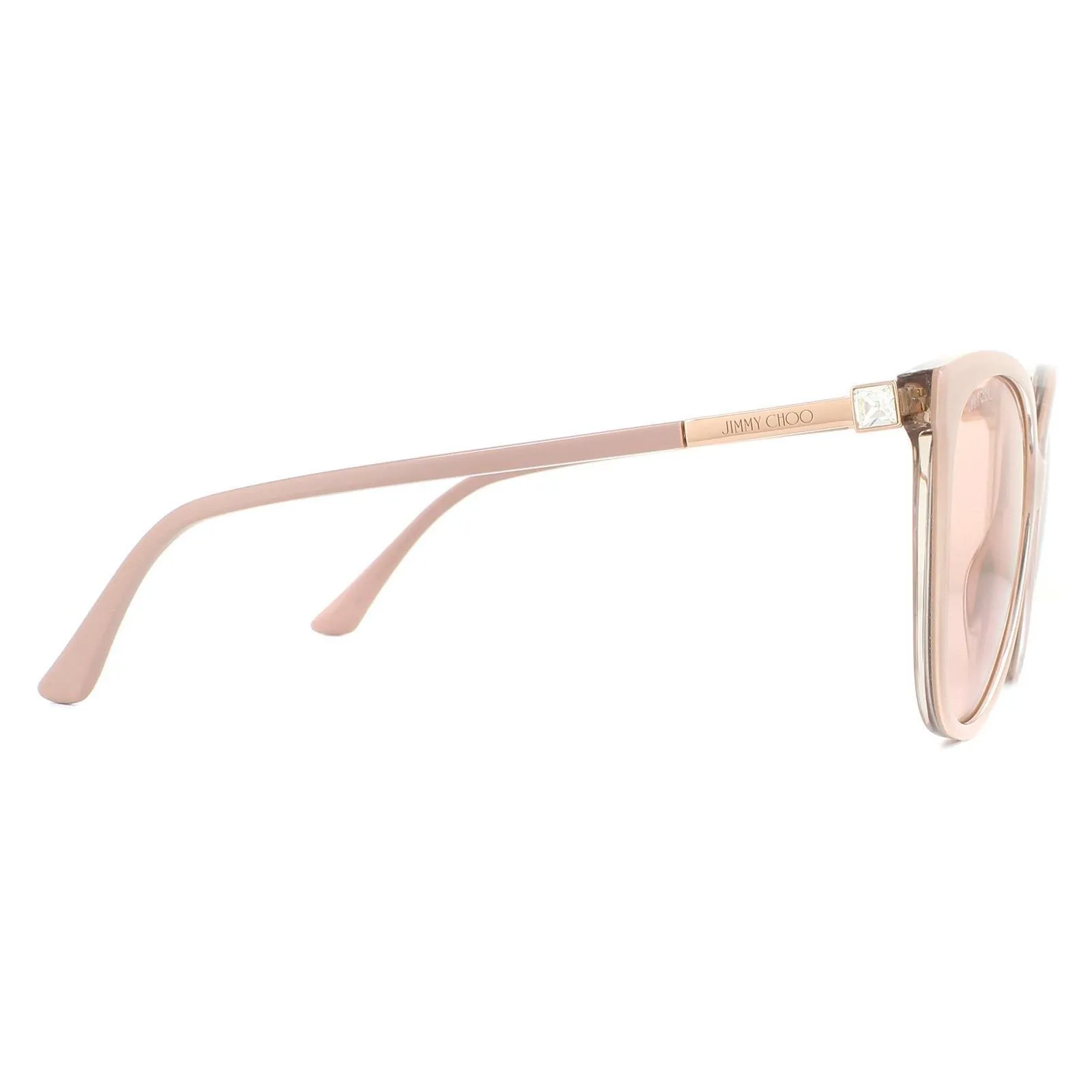 Sunglasses | Cat Eye Nude Glitter Gold Mirror Sunglasses | Jimmy Choo