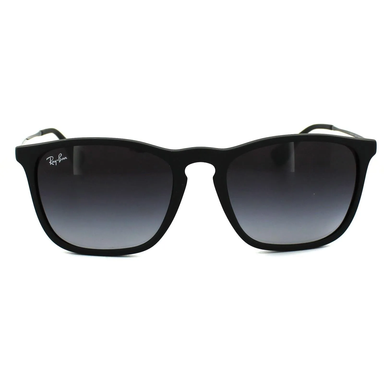 Sunglasses | Round Rubber Black Gradient Grey Chris 4187 Sunglasses | Ray-Ban