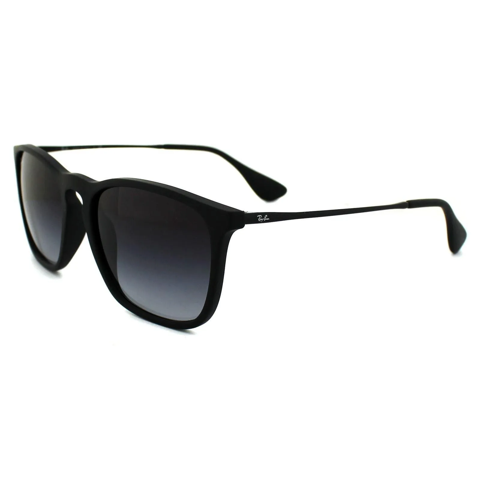 Sunglasses | Round Rubber Black Gradient Grey Chris 4187 Sunglasses | Ray-Ban