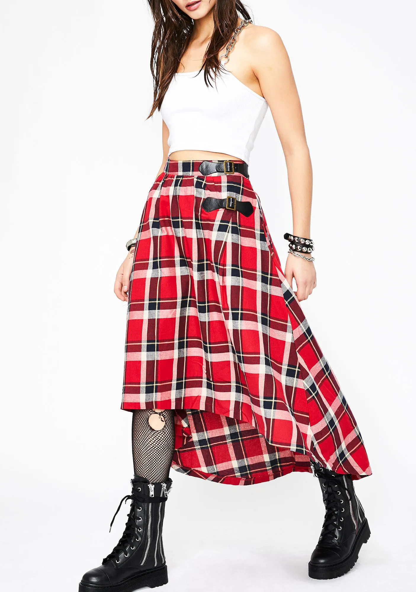 Tardy Thotty Plaid Skirt-