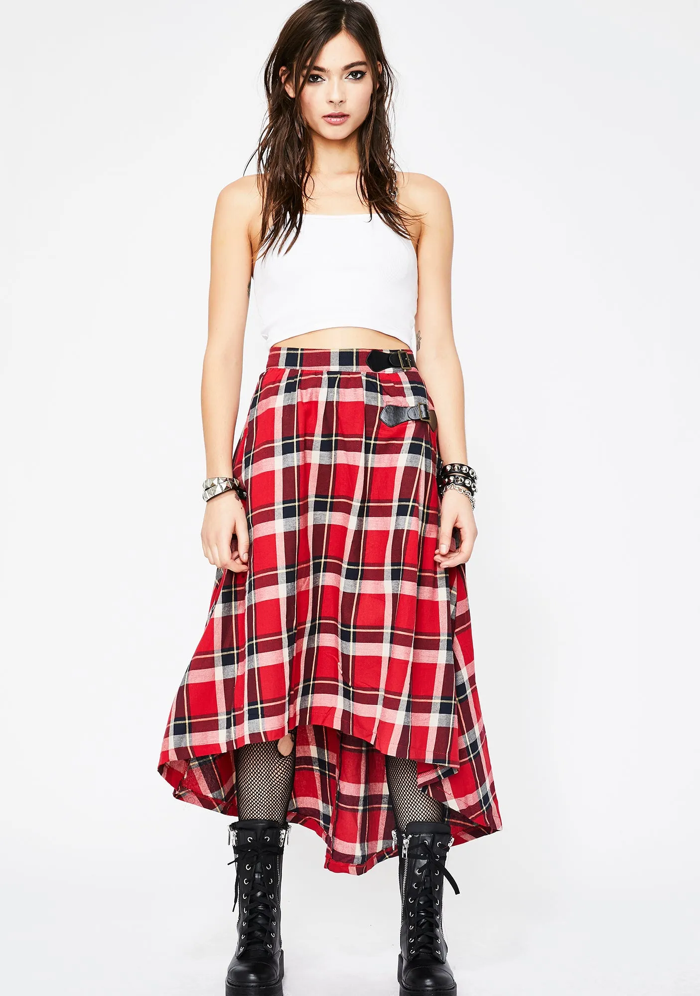 Tardy Thotty Plaid Skirt-