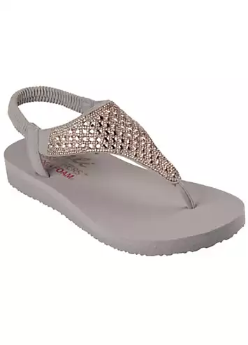 Taupe Meditation Rockstar Sandals by Skechers | Look Again