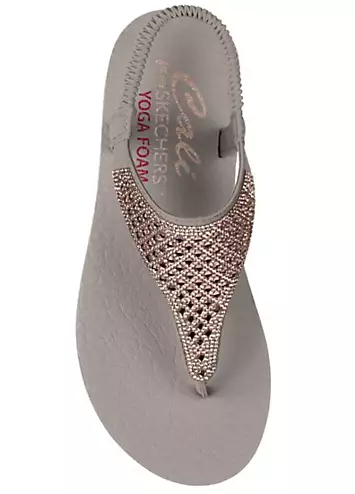 Taupe Meditation Rockstar Sandals by Skechers | Look Again