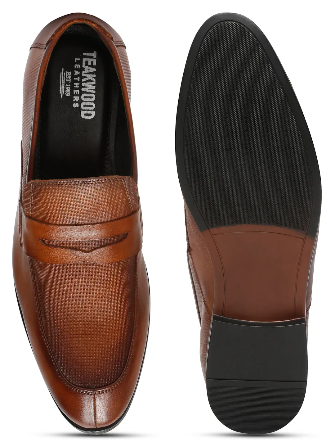 Teakwood Leathers Men Wood Solid Leather Slip-on Shoes