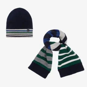 Teen Boys Blue & Green Hat Set