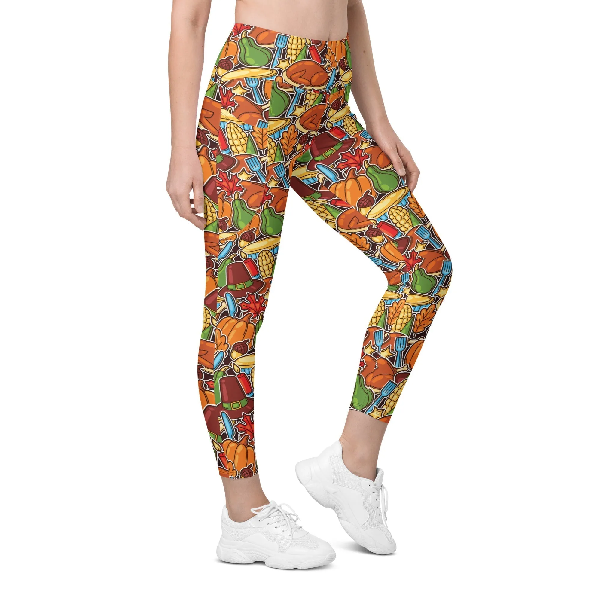 Thanksgiving Celebration Leggings With Pockets