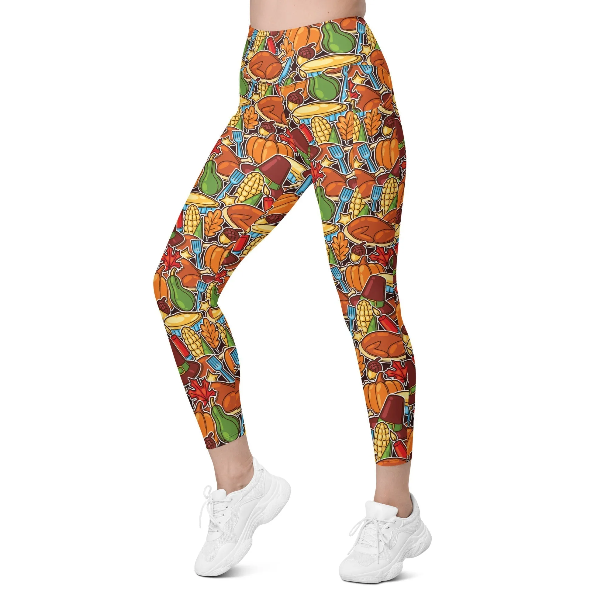 Thanksgiving Celebration Leggings With Pockets