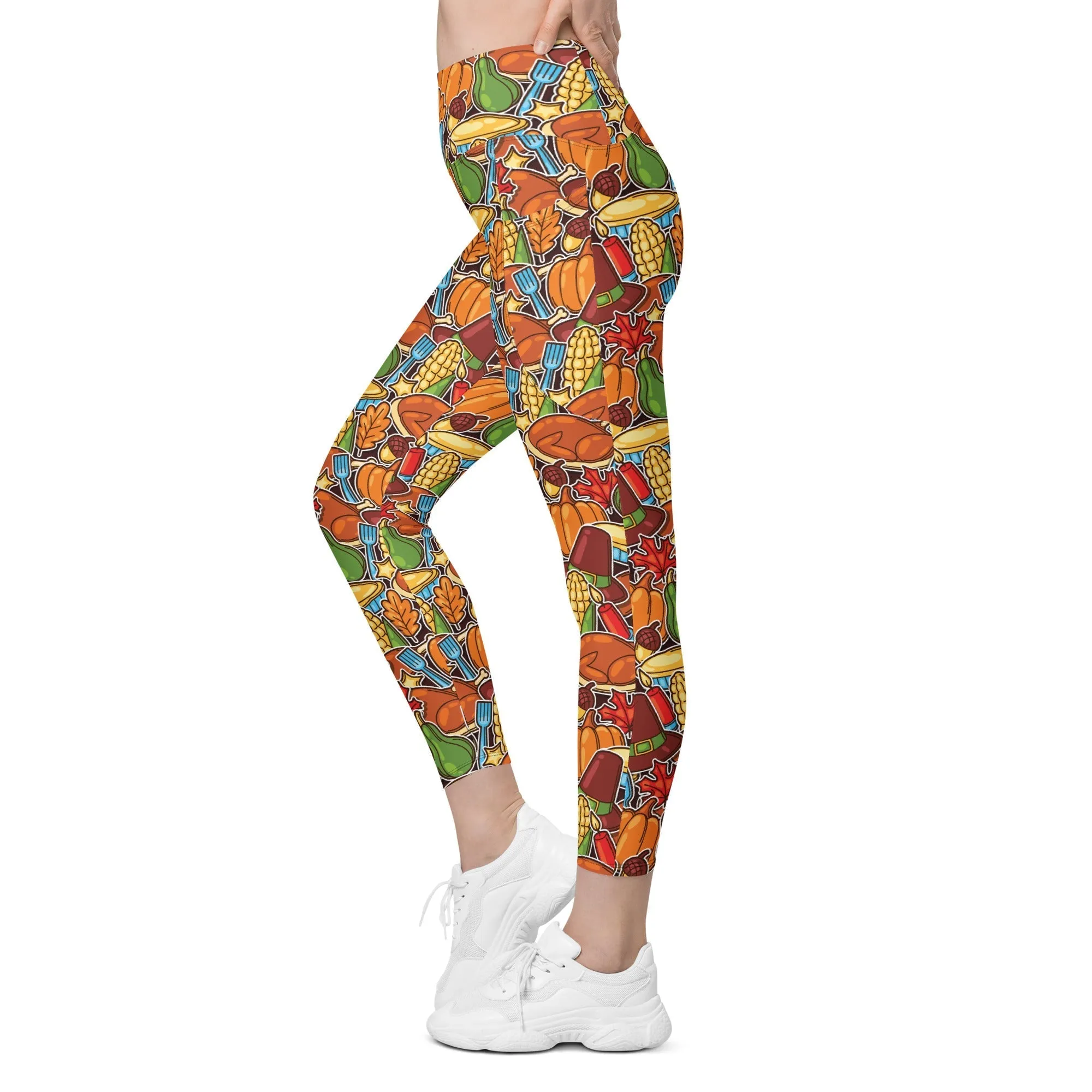 Thanksgiving Celebration Leggings With Pockets