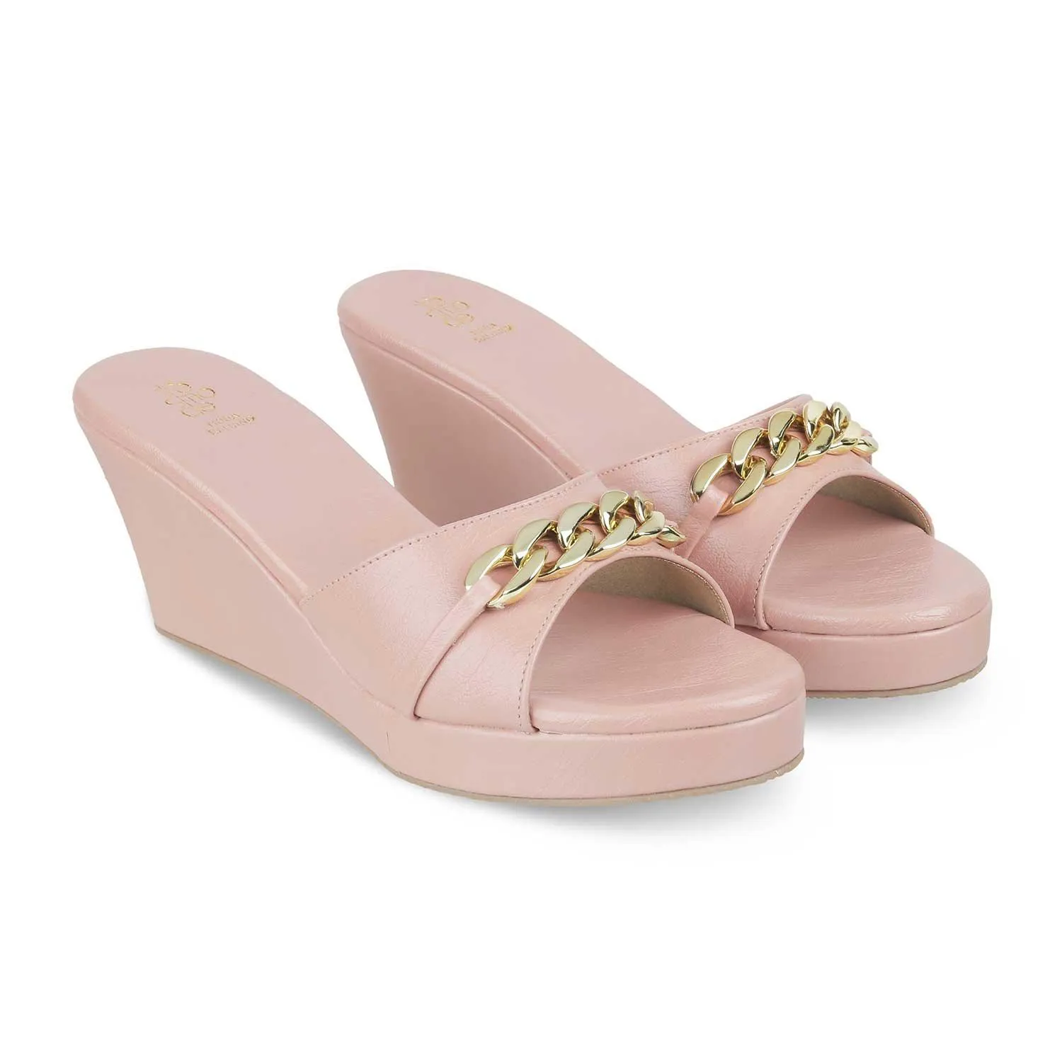 The Chain Pink Women's Dress Wedge Sandals Tresmode