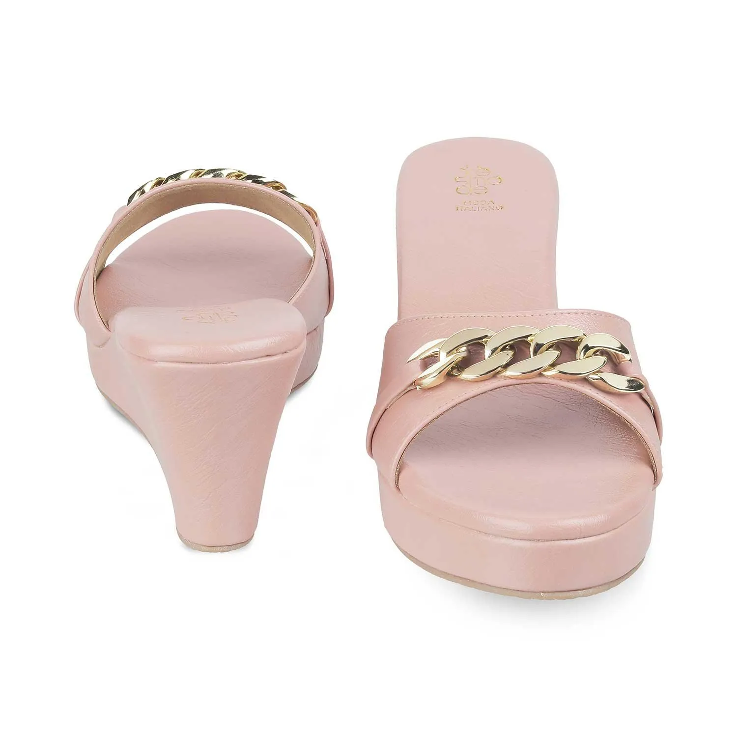 The Chain Pink Women's Dress Wedge Sandals Tresmode