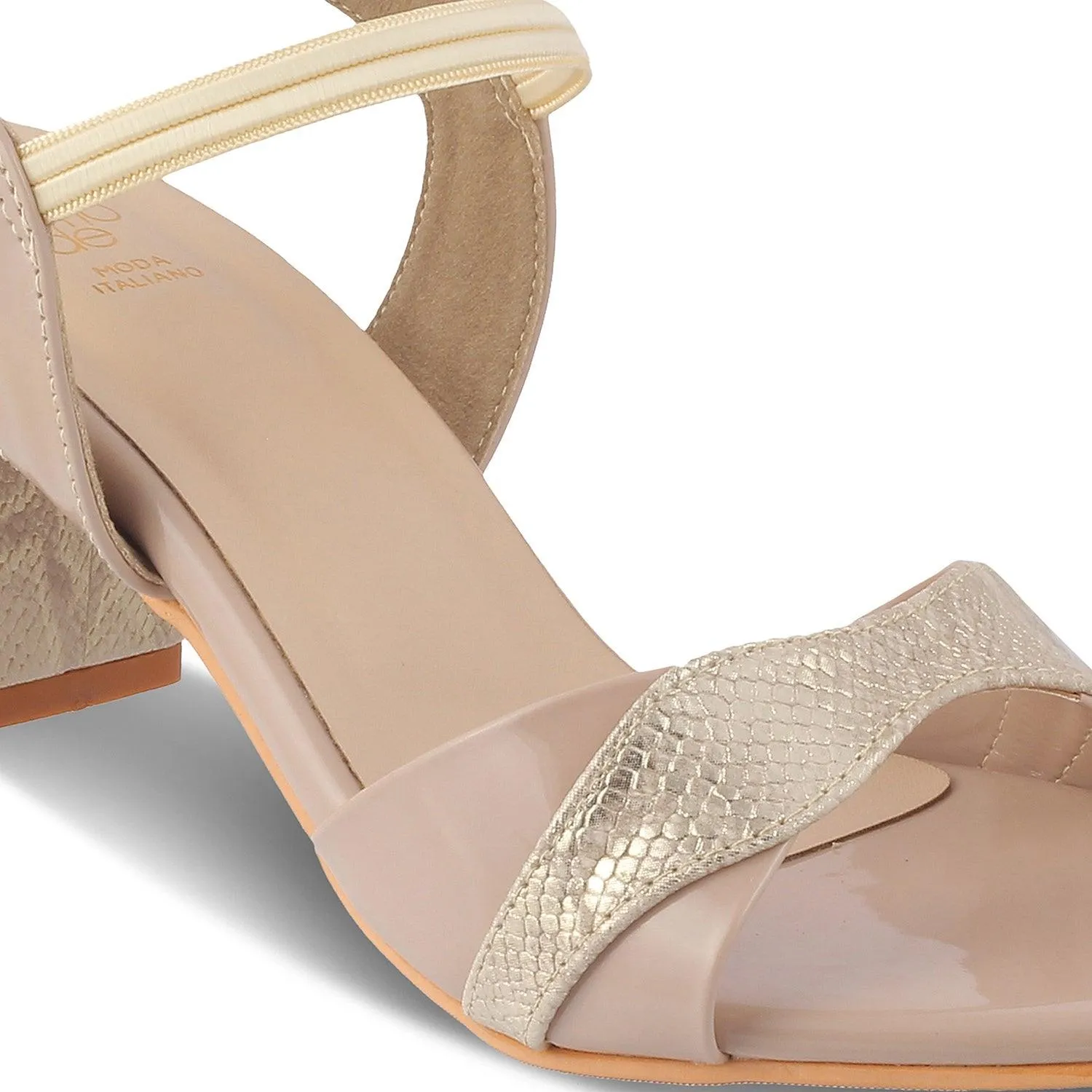 The Kainz Beige Women's Dress Block Heel Sandals Tresmode