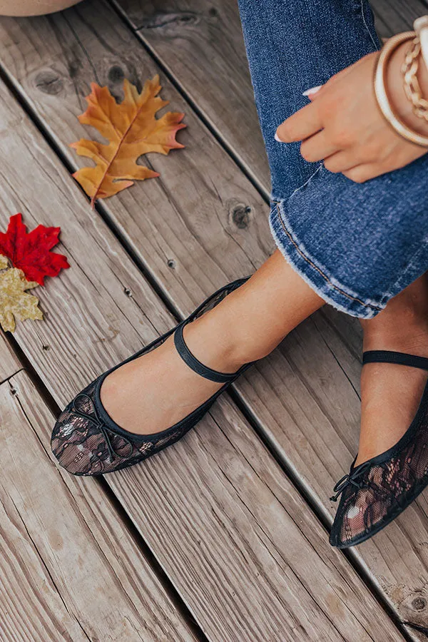 The Myla Lace Flats in Black