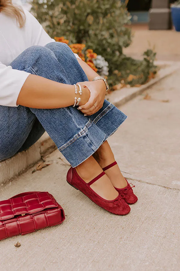 The Myla Lace Flats in Wine