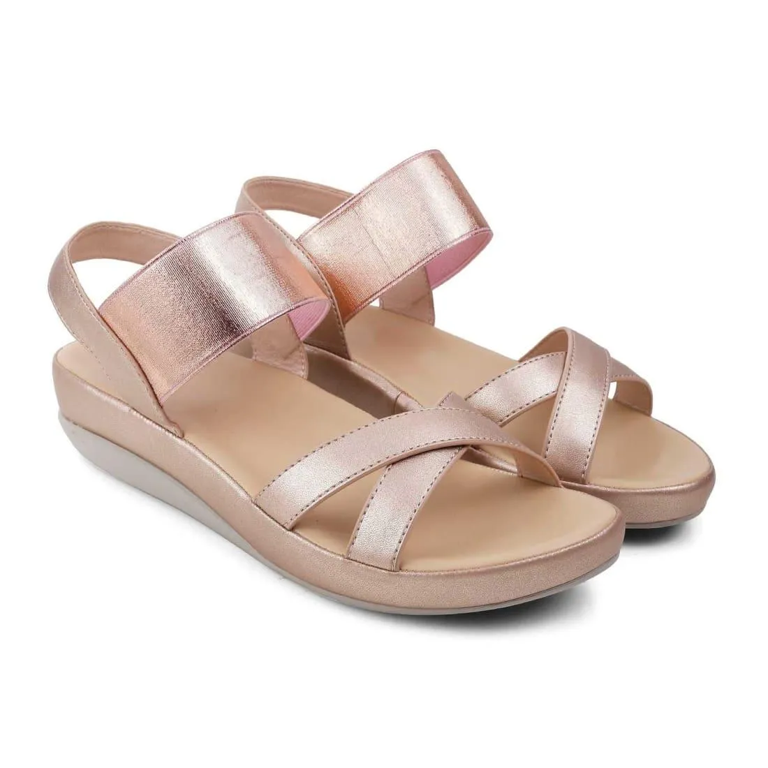 The South Champagne Women's Casual Wedge Sandals Tresmode