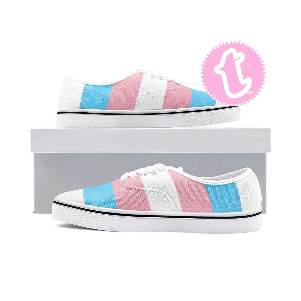 Trans Coloured Trans Pride Low-Top Canvas Sneakers