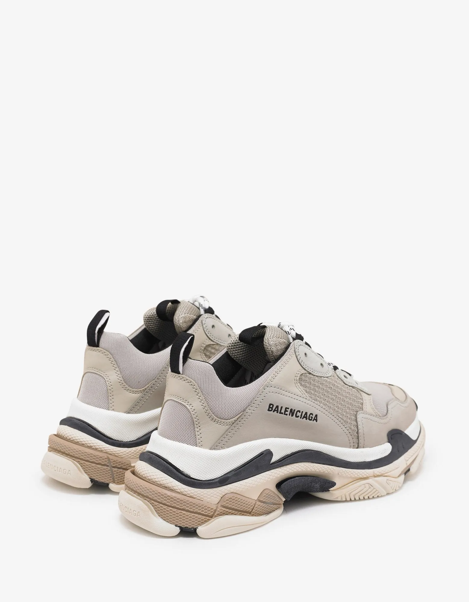 Triple S Beige & Black Trainers