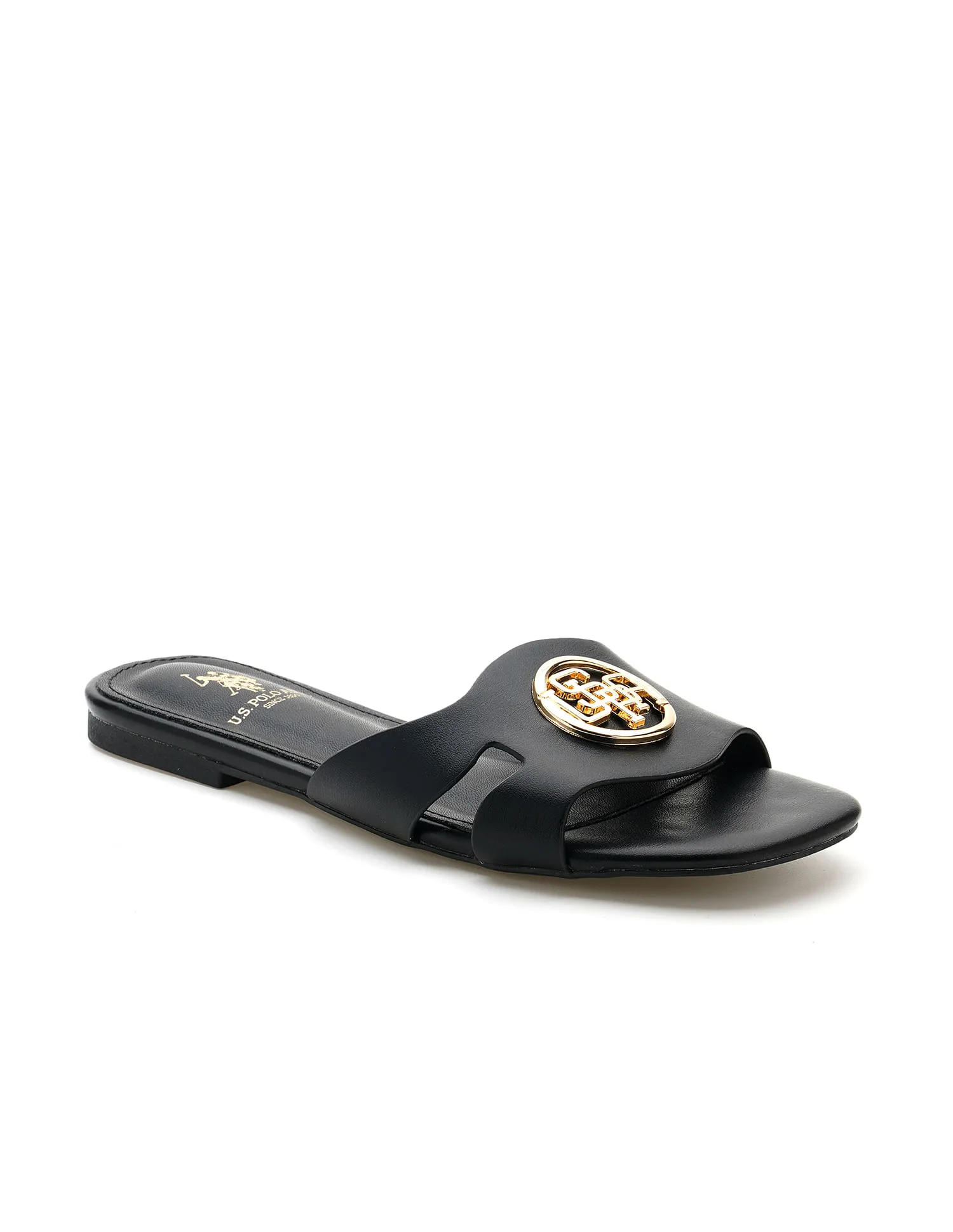 U.S. Polo Assn. Logo Accent Vamp Strap Perla Sandals