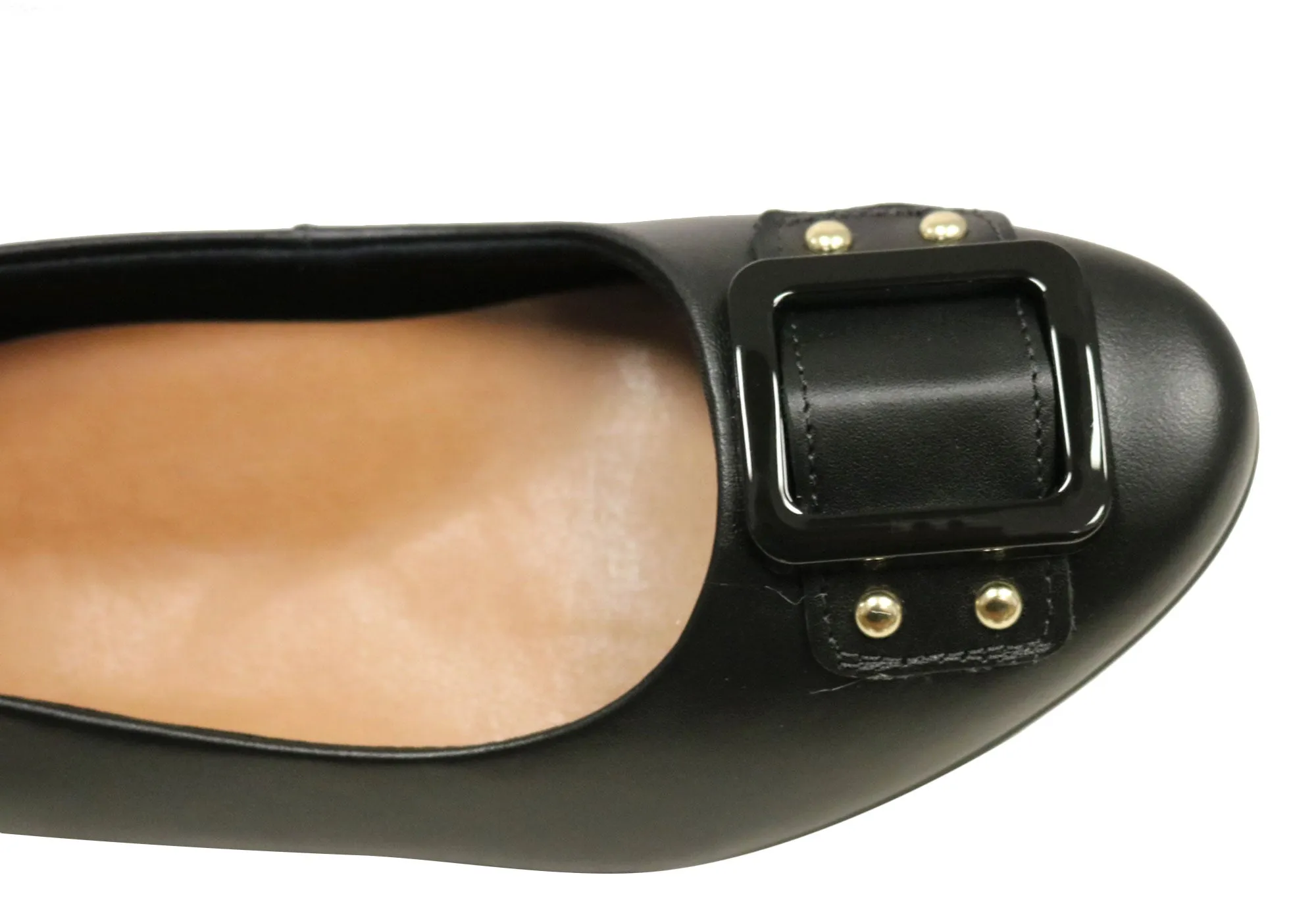 Usaflex Samara Womens Leather Low Heel Shoes Made In Brazil