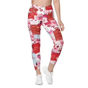 Valentine's Day Cards Crossover Leggings With Pockets