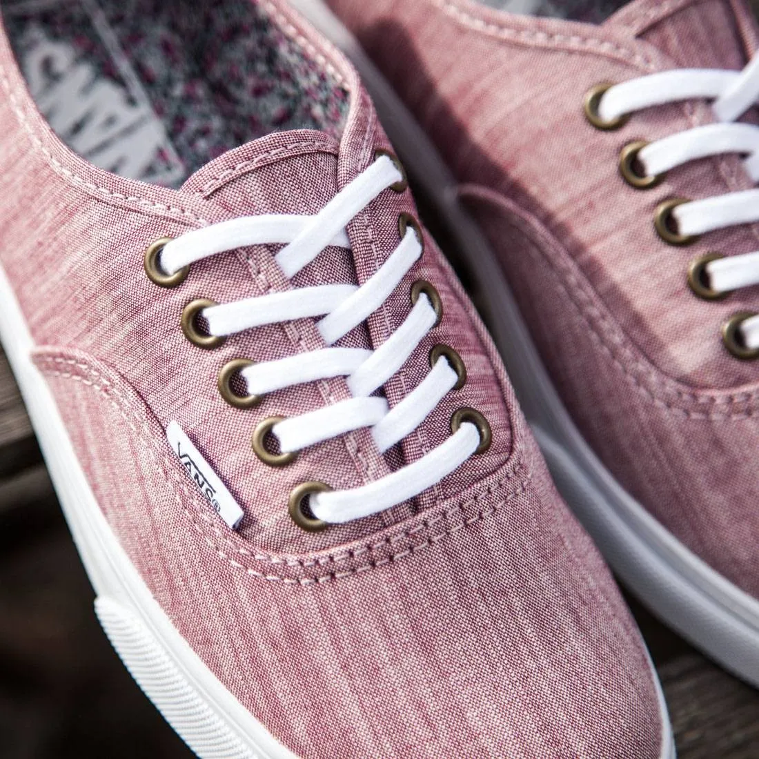 Vans Women Authentic Lo Pro - Floral (burgundy / white)