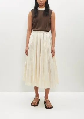 Washed Taffeta Pleated Skirt