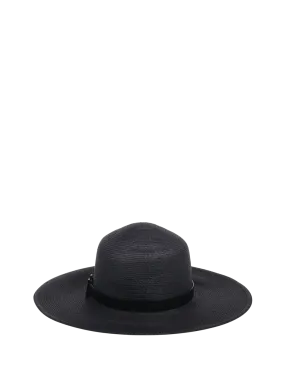 WOMAN MAXMARA BLACK TEXILE PAPER MUSETTE HAT