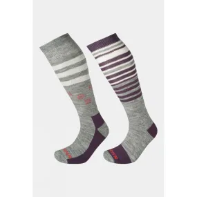 Womens T1 Merino Mid Eco Ski Socks (2 Pack) 